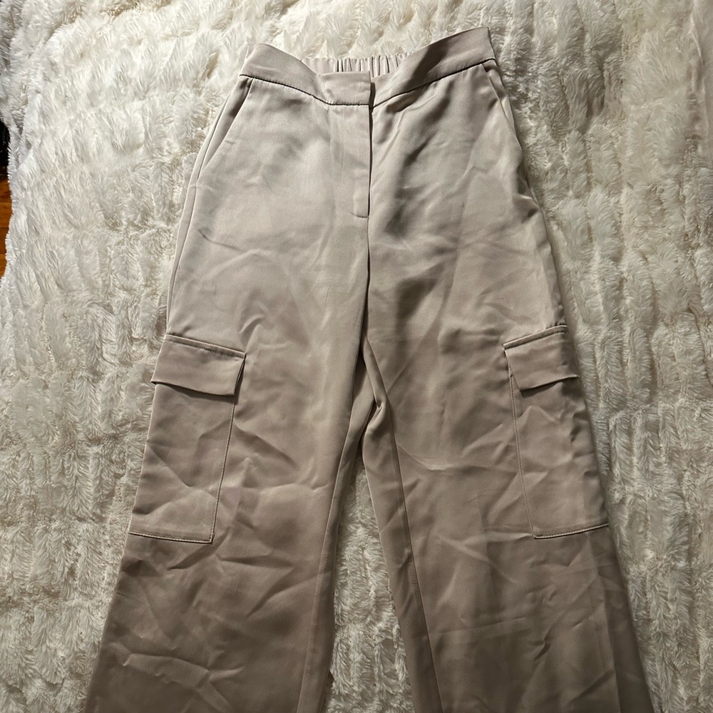 ZARA Tan Satin Joggers